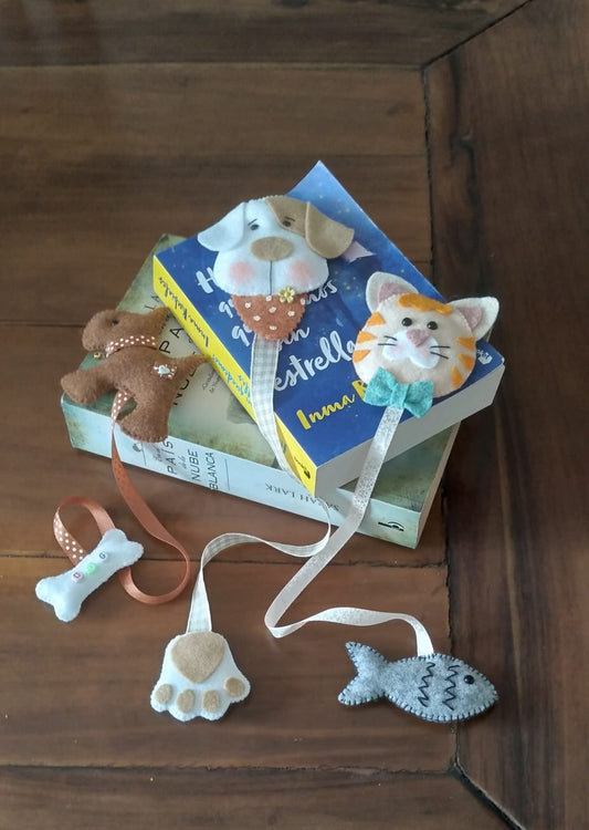 Marcapáginas mascotas · Perro y gato